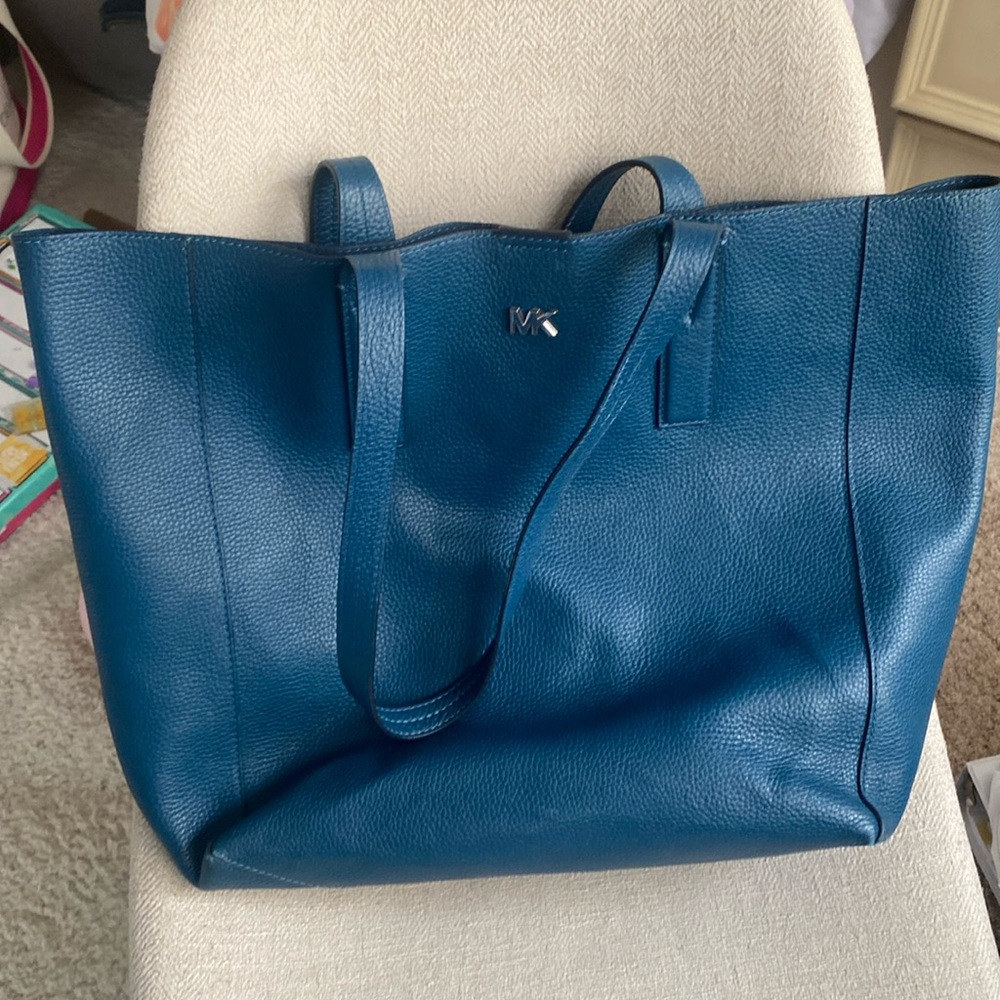 Michael Kors Blue Structured Tote Bag